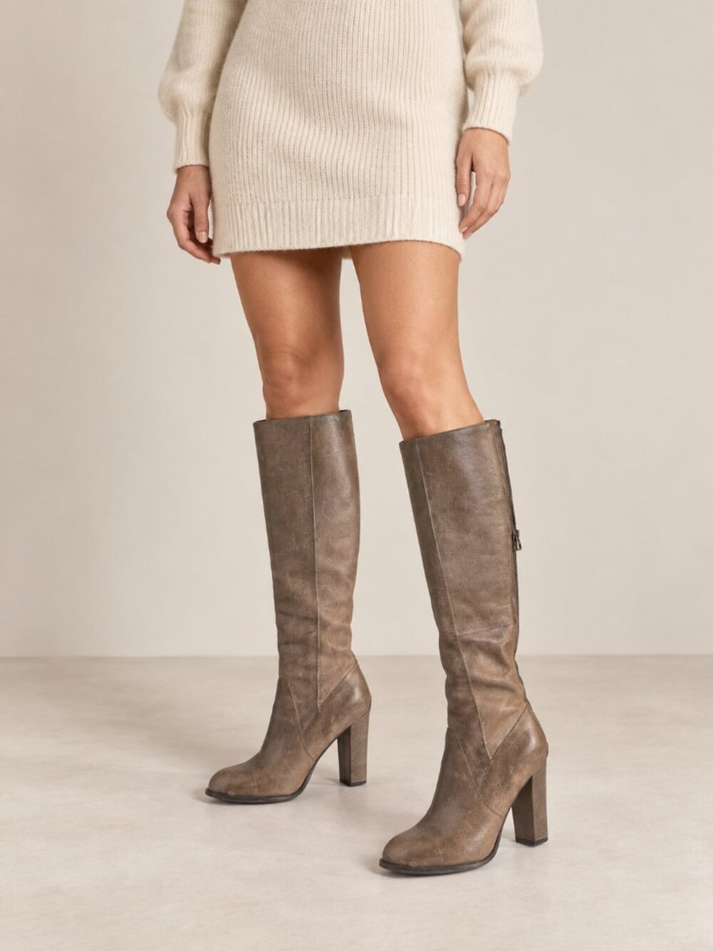 Enzo Angiolini Karissa Brown Leather Tall Boots 8.5